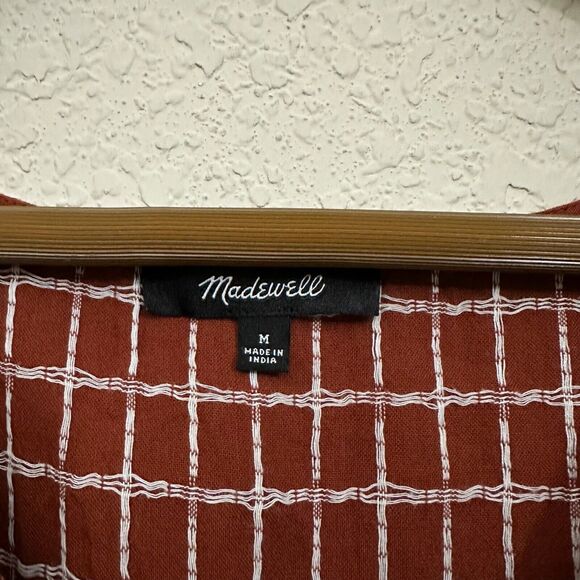 MADEWELL Jacquard Dolman-Sleeve Mini Dress in Dusty Redwood - Picture 8 of 11